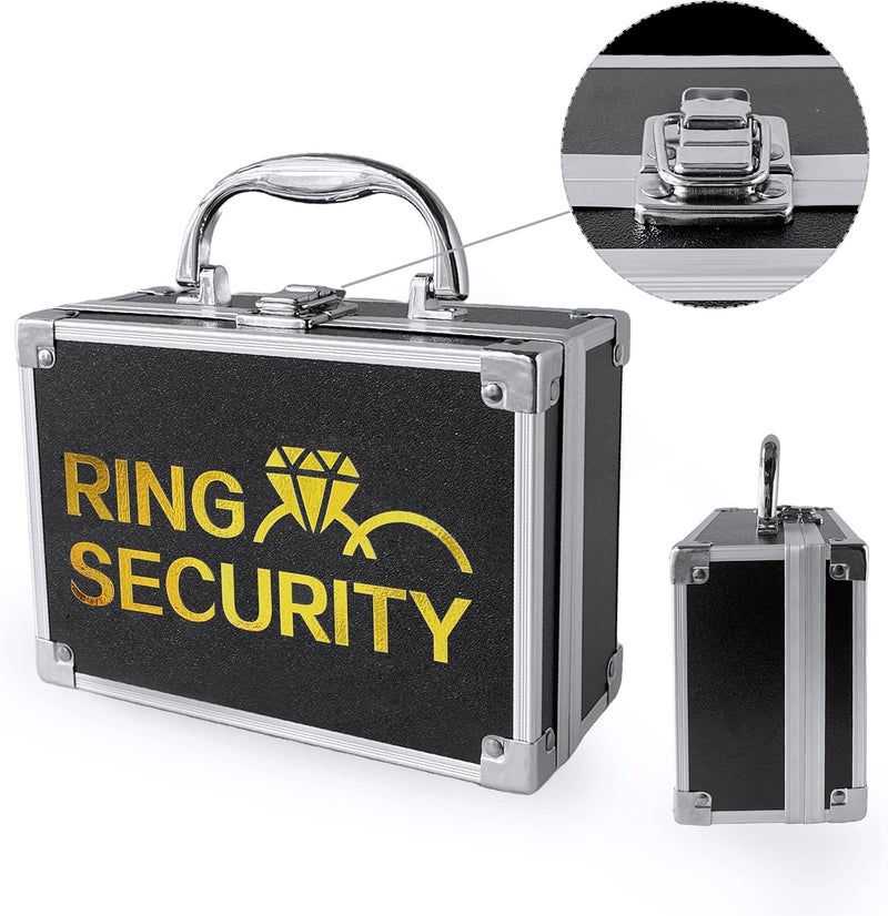 COSLANLEE Wedding Ring Security Box for Young Boys, Portable Buckle Closured Security Briefcase with Padded Pillow Lining, Ring Bearer Gifts for Ceremony Proposal 7.9 x 5.5 x 3.5 inch - Image 5